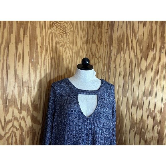 Torrid Womens Size 3 (3X) Mini Rib Knit Mock Neck Dress Blue Stretch - Picture 4 of 10
